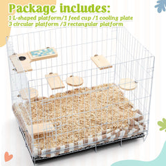 DoubleFill round wooden board helps pets explore and jump within the habitat