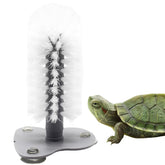 DoubleWood turtle brush with suction cup on tank wall for secure attachment and easy cleaning