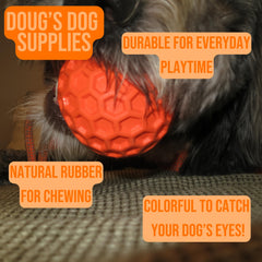 Doug's Honeycomb Squeaky Ball indoor-outdoor versatility for fetch anywhere