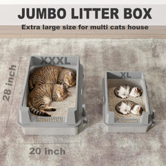 DOWANQO extra-large cat litter box supports multi-cat households with comfort.