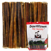 Downtown Pet Supply bully sticks for dogs, 6-inch 40-pack hero image highlighting long-lasting chews.