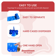 Downtown Pet Supply leak-proof bags keep hands clean during walks.