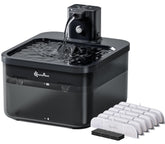 DownyPaws cordless fountain full view shows flexible placement benefits