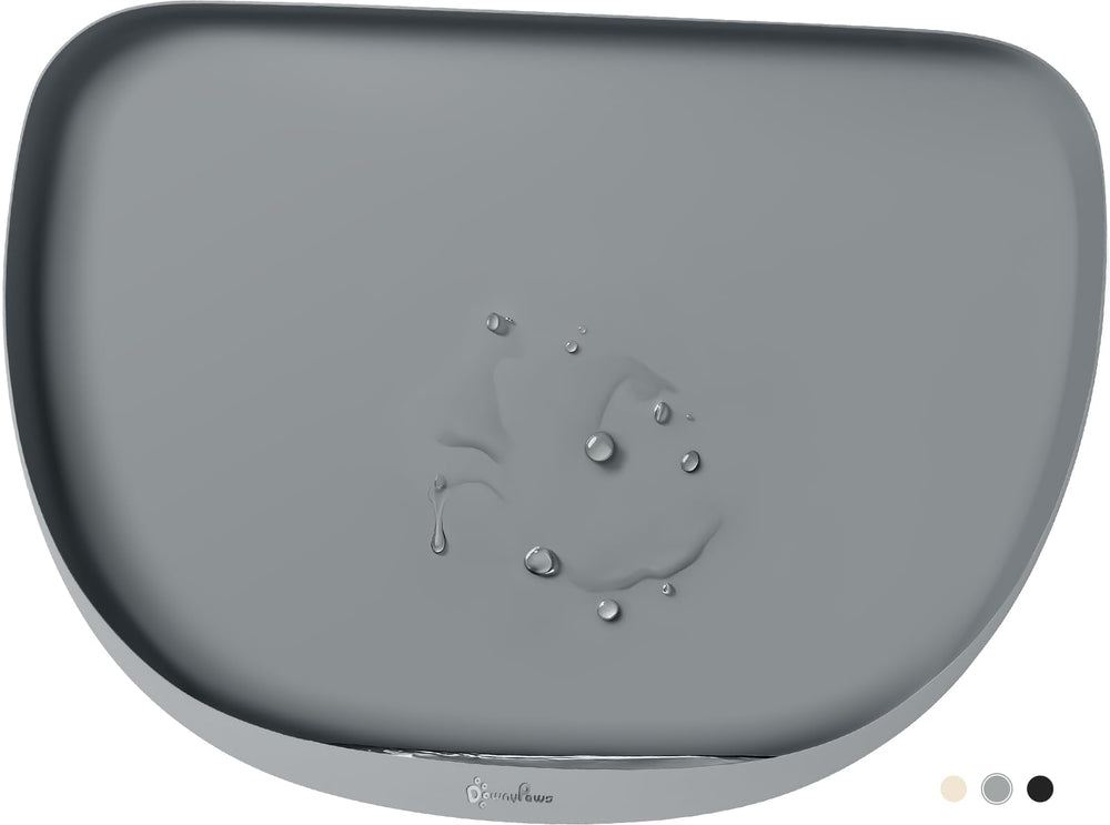 DownyPaws cat-food-mat-waterproof keeps spills contained for clean floors.