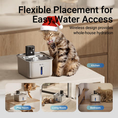 DownyPaws cat water fountain 3l capacity ensures ample hydration during busy days.