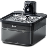 DownyPaws Fursink cordless water fountain viewed front-on in stainless steel for easy cat hydration