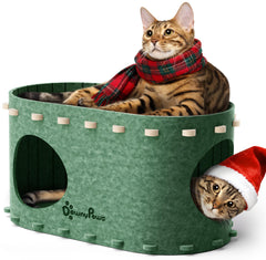 DownyPaws PeekaPurr forest cat cave entrance for cozy hideaway.