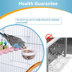 DQITJ detachable bird cups show easy placement and hassle-free cleaning.