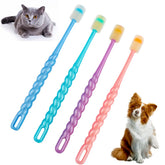 DQITJ dog-cat toothbrush 360-degree bristles deliver even cleaning across gums.