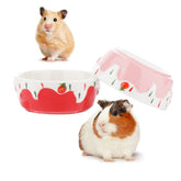 DQITJ hamster ceramic bowl red with anti-slip base for stable feeding.
