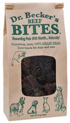 Dr. Becker's Original Beef Bites pack shot—protein-rich training reward for pets.