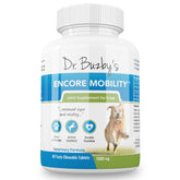 Dr. Buzbys Encore Mobility bottle close-up with soft chews for mobility.