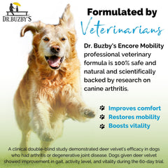 Dr. Buzbys Encore Mobility highlighting natural deer velvet and mussel.