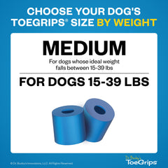 Dog walks confidently on wood floor with ToeGrips providing stability.
