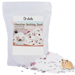 DR.DUDU hamster bath sand packaging presents a safe, natural option for gentle grooming.