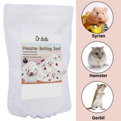 DR.DUDU hamster bathing with sand demonstrates easy fur grooming and odor management.