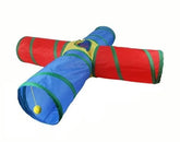 Dr. Fluffyyes Cat Tunnel 4-Way design for indoor enrichment and interactive exploration.