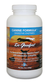 Dr. Goodpet Canine Digestive Enzymes 10X bottle—supports digestion and pet wellness.