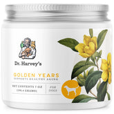 Dr. Harvey's Golden Years dog supplement bottle for seniors.