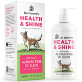 Dr. Harvey's Health & Shine Alaska fish oil bottle supports coat health