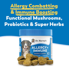 Dr. Harvey's immunesupport soft chews with salmon flavor close-up for tasty digestion support.