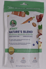 Dr. Marty Nature's Blend packaging shows fresh freeze-dried ingredients for balanced dog nutrition.