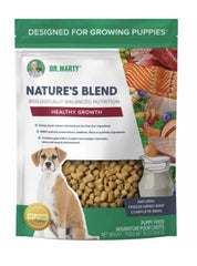 Dr. Marty Nature's Blend for Puppies freeze-dried raw dog food pack shot supports immunity and energy.