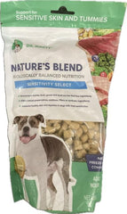 Dr. Marty Nature's Blend Sensitivity Select freeze-dried dog food supports digestion and skin health in dogs.