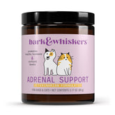 Dr. Mercola Bark & Whiskers Adrenal Support bottle, vet-formulated hormone balance aid