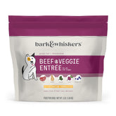 Dr. Mercola Bark & Whiskers dehydrated beef-veg entree bag for a complete, convenient dog meal