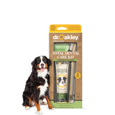 Dr Oakley dog toothpaste mint flavor tube shows enzyme formula for fresher breath.