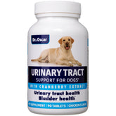 Dr Oscar dog uti bottle front highlighting complete urinary support for pets