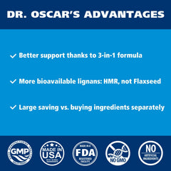 Dr. Oscar packaging box showing premium, non-GMO, facility assurance.