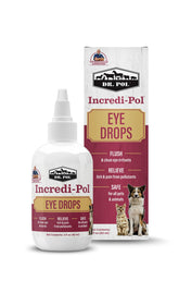 Dr. Pol Incredi-Pol eye drops bottle ready for gentle eye flushing