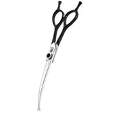 Dragon Creek downward curved dog grooming scissors front view for safe trimming.