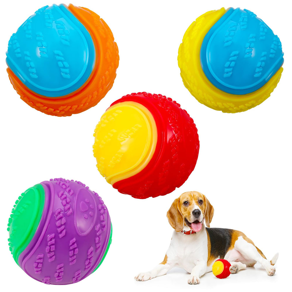 DragonflyDreams dog ball 4pack in bright colors ready for fetch and training.