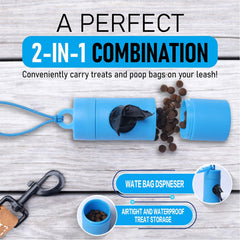 DREAM&GLAMOUR 2-in-1 waste bag holder with snack box for leash adventures