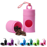 DREAM&GLAMOUR pink dog poop bag holder side view for convenient waste pickup on walks