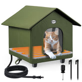 Dreyoo outdoor cat house heat pad keeps pets warm in cold weather.