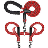 Drgxle Double Dog Leash buckle-adjustment enables quick length changes for busy street walks.