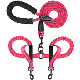 Drgxle double dog leash two dogs setup enables balanced control during shared walks