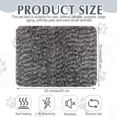 Drydiet self-warming cat pad gray on a sofa shows versatile warmth for naps.
