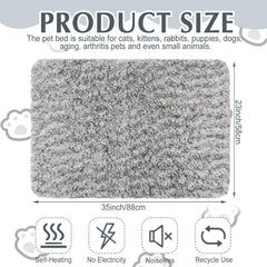 Drydiet self-warming pad gray with a cat relaxing to highlight warmth.