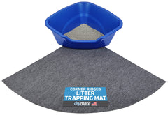 Drymate corner cat litter trapping mat ridged design front view traps litter and protects floors.
