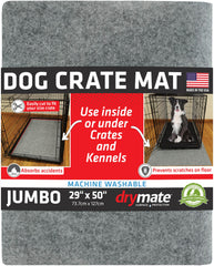 Drymate dog crate mat absorbs urine for cleaner kennels and calmer travel.