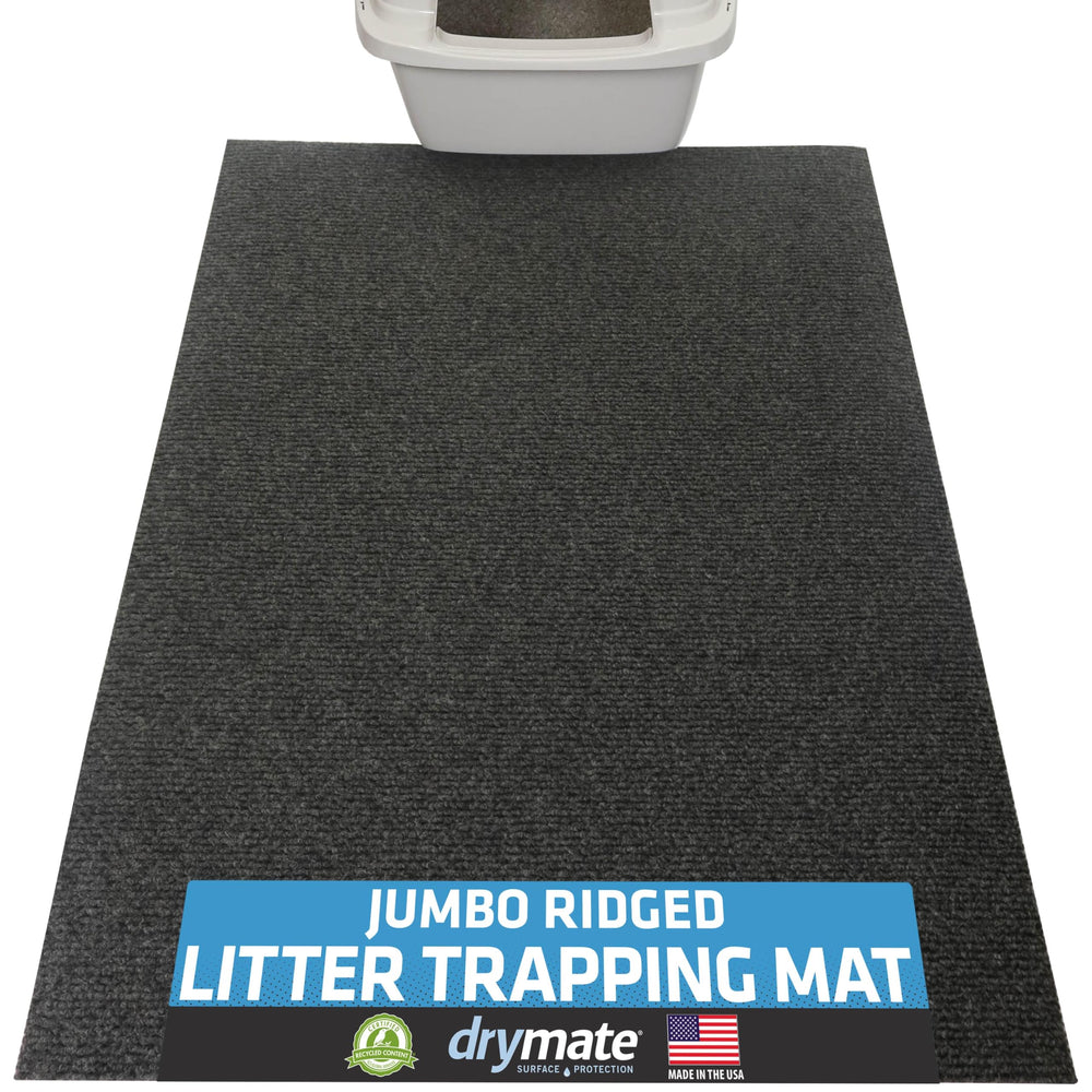 Drymate Jumbo XXL Cat Litter Mat front view keeps floors cleaner by trapping litter.