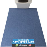 Drymate XL Original Cat Litter Mat blue-stucco top view traps litter for cleaner floors