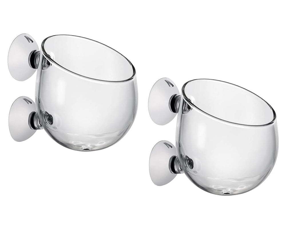 DS. DISTINCTIVE STYLE Aquatic Plant Cups, crystal glass plant holders with suction for easy aquarium decor