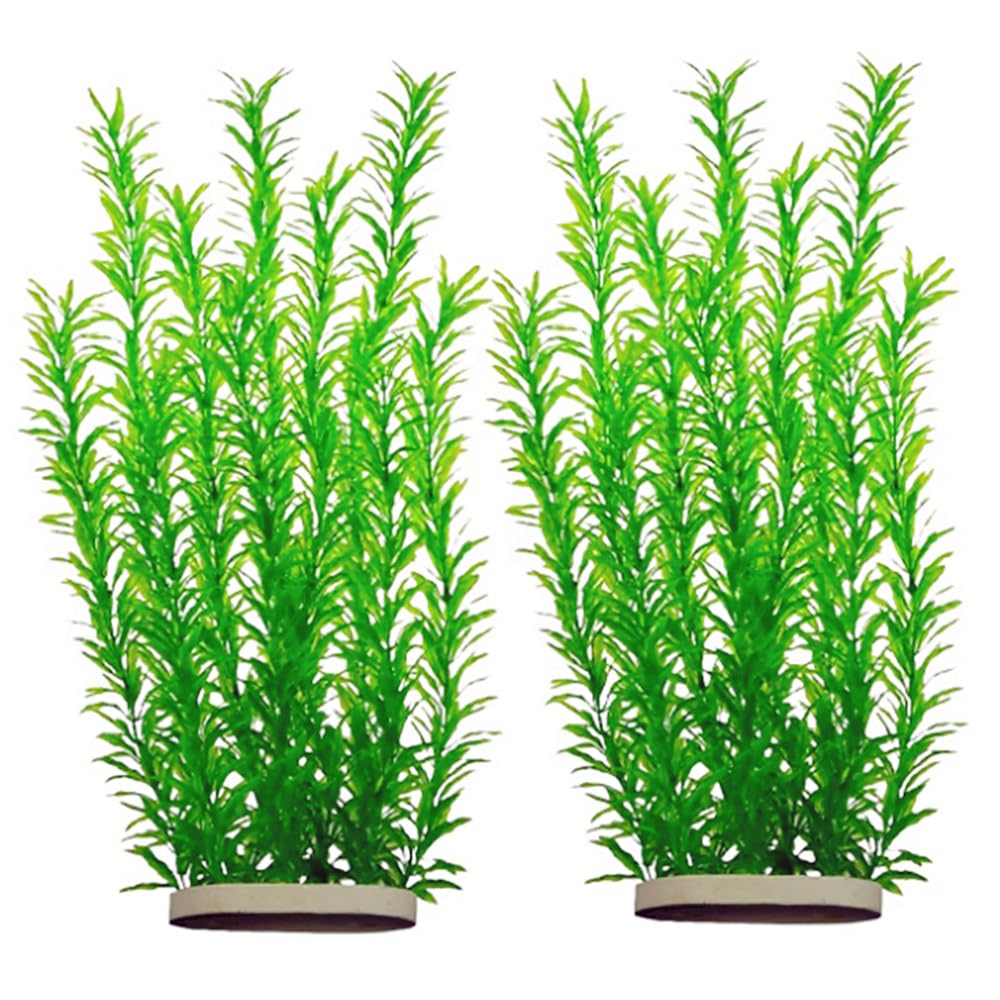 DSkoiph 21-inch aquarium plants left view adds lush vertical decor for easy setup.