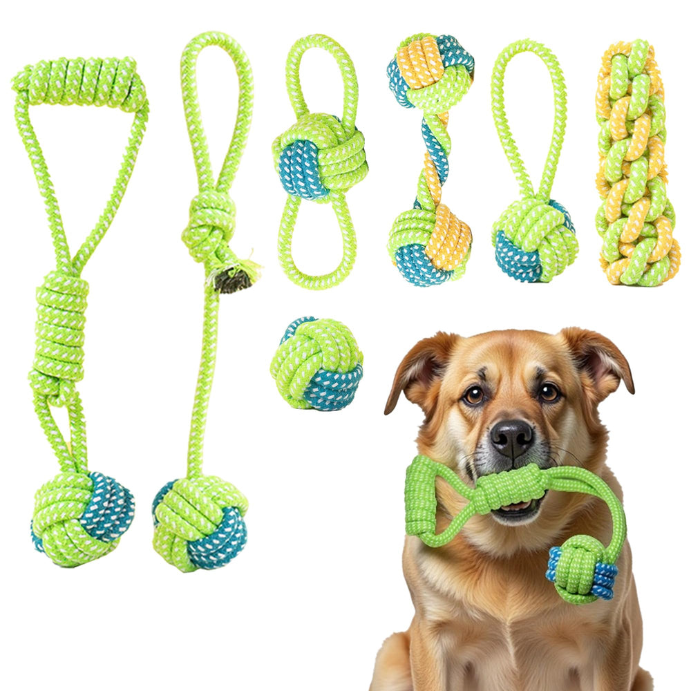 DSUMD 7-pack dog rope toys set — versatile chew bundle for small and medium dogs.